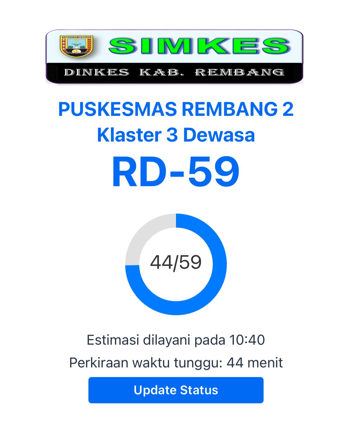 Antrian digital di Puskesmas Rembang II